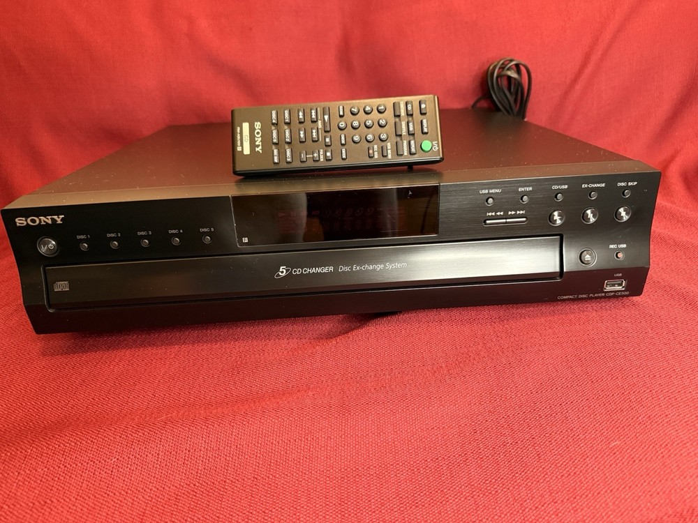 Sony CDP-CE500 Multi CD Player 5 Disc Changer USB Recorder Tested/Working Remote