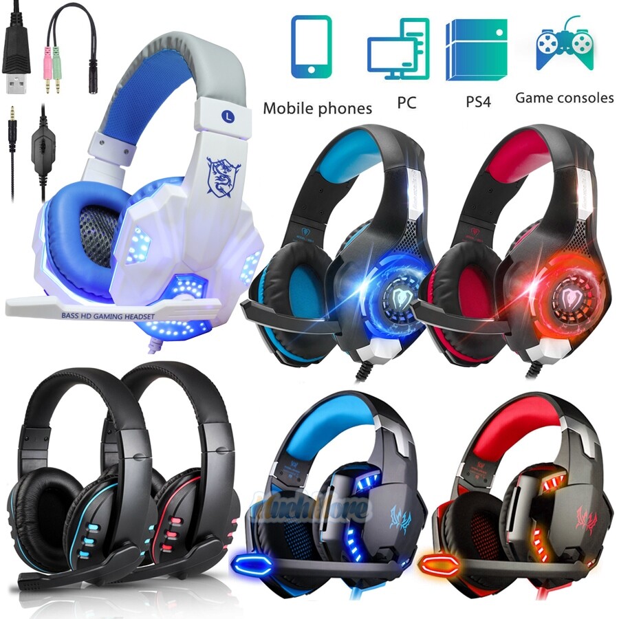 Gaming Headset Mic LED 3.5mm Headphones Stereo Surround For PS4 Xbox ONE iPad US