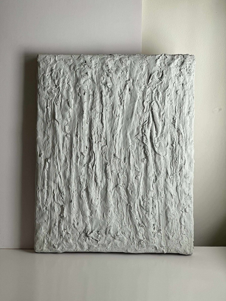 Modern Wabi Sabi Interior Paper Mache And Gypsum Art Work 16x20in