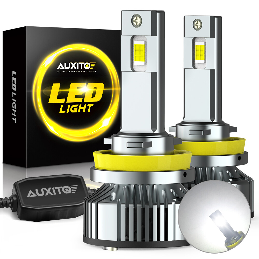 A Super Bright LED H11 Headlight H9 Bulbs Kit 30000LM HIGH/LOW Beam 6500K AUXITO