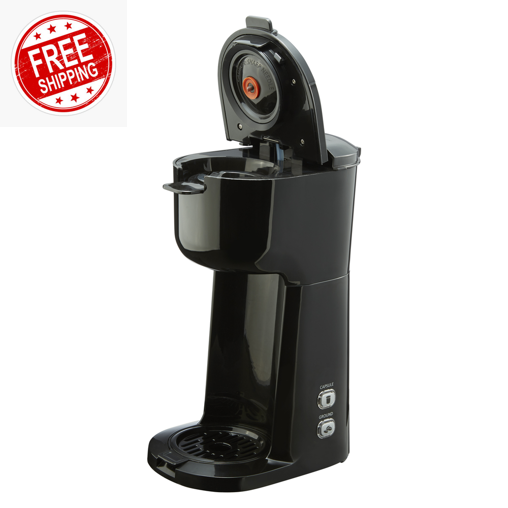 Single Serve Coffee Maker Dual Brew K Cup Capsule Ground Coffee Compact Design