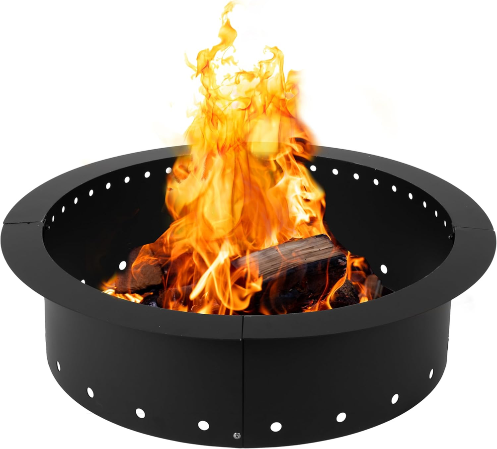 Heavy Duty Metal Smokeless Permanent Fire Pit Ring 36 Inch Outer/30 Inch round F