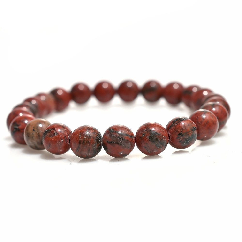 Unakite Beads Bracelet, Stretchable Tiny Stone Wrist Band