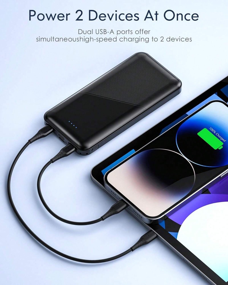 Portable-Charger-Power-Bank - 15000mAh Dual USB Power Bank Output 5V3.1A Fast Ch