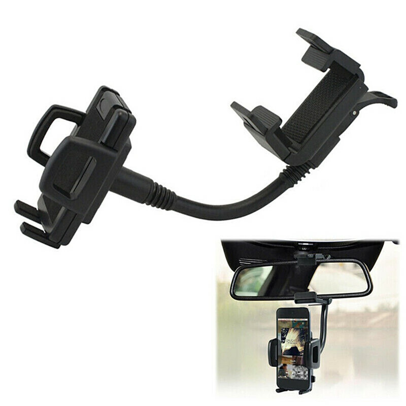 Car Rearview Mirror Clip MobilePhone Holder Rotation Fixing Degree Mount Bracket