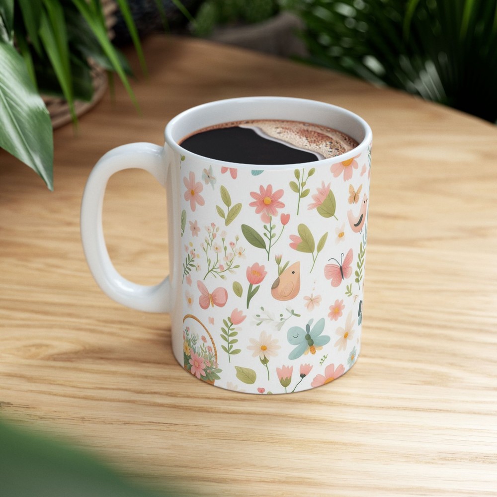 Floral Bird Ceramic Mug, Tea Lover Gift, Eco-friendly Coffee Cup, Spring [...]