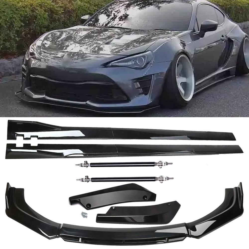 Front Bumper Lip Chin Spoiler Splitter Side Skirt Rear Rod For Toyota 86 GT