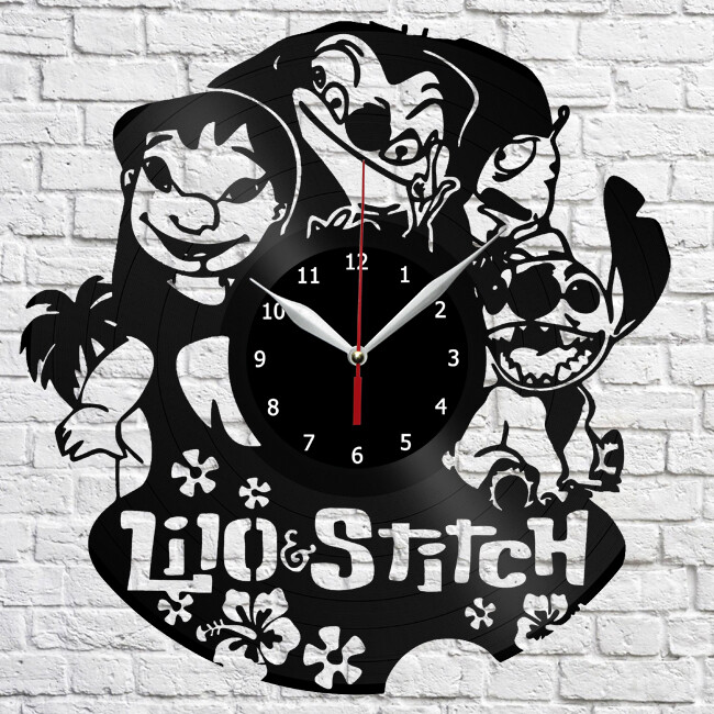 LiloStitch Vinyl Record Wall Clock Home Fan Art Decor 12
