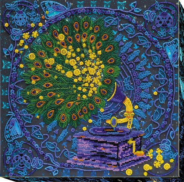 Bead embroidery kit Magic Gramophone needlework kit Art canvas beadwork pattern