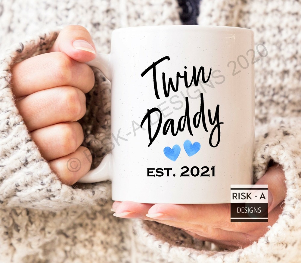Twin Mummy And Daddy Est 2021 Mug Set Pregnancy Reveal Parents To Twins Gift