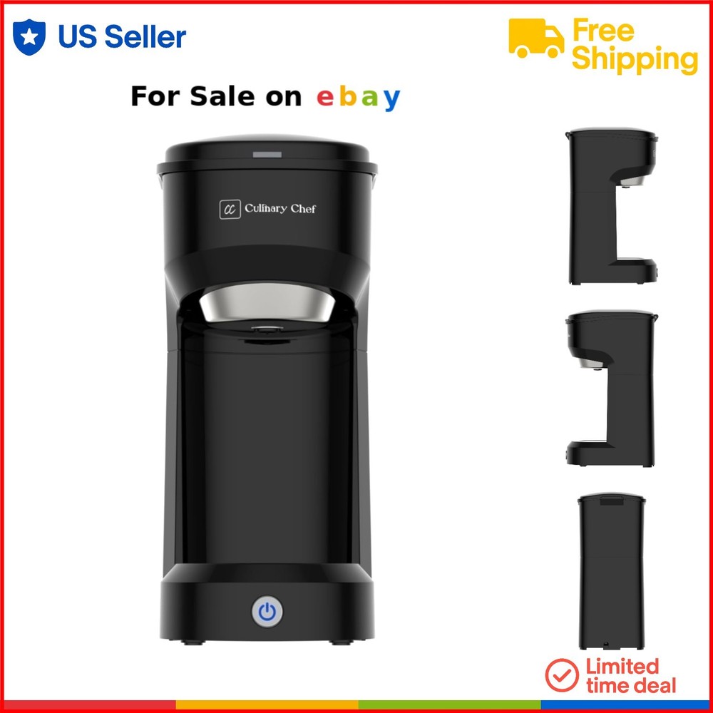 Retro Single Serve 10oz Manual Drip Coffee Maker Compact Black Ground Brew