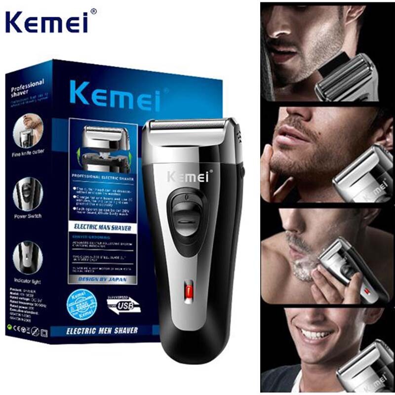 Men's USB Rechargeable Electric Beard Trimmer & Shaver Machine