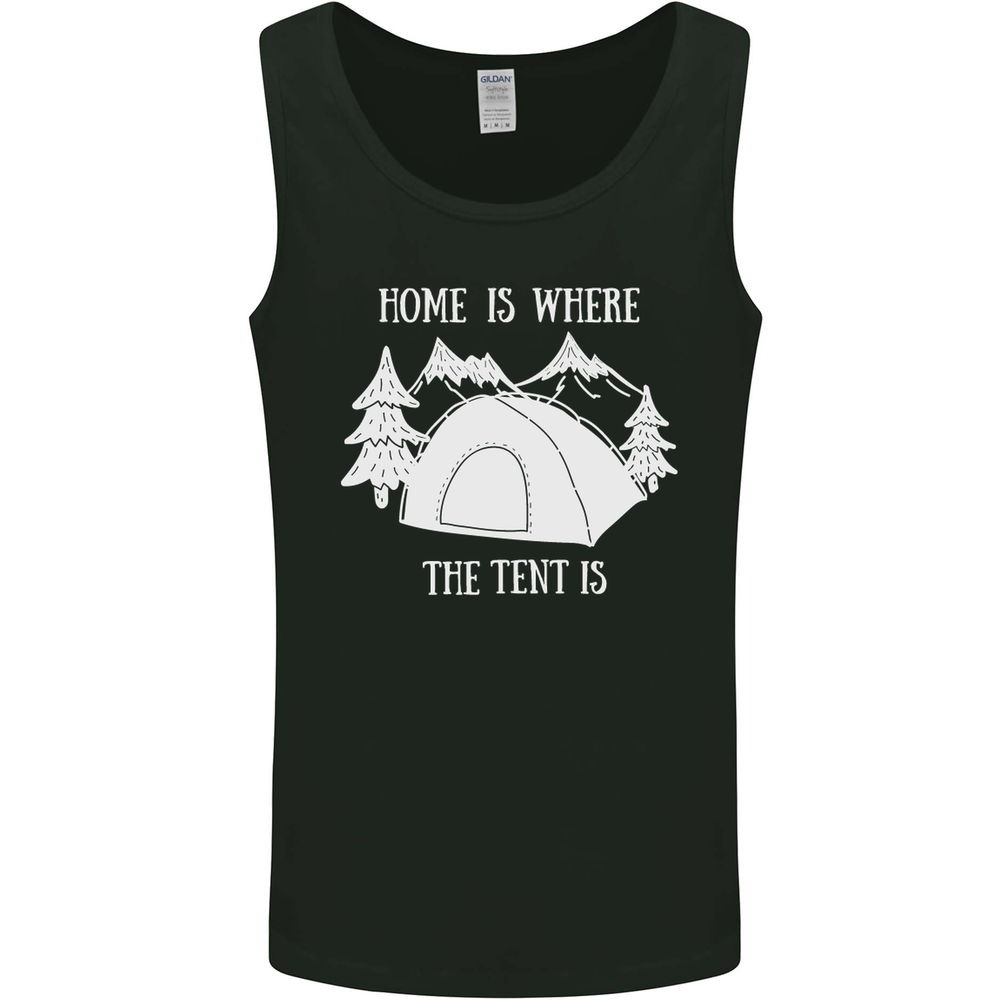Home Is Where the Tent Is Funny Camping Mens Vest Tank Top