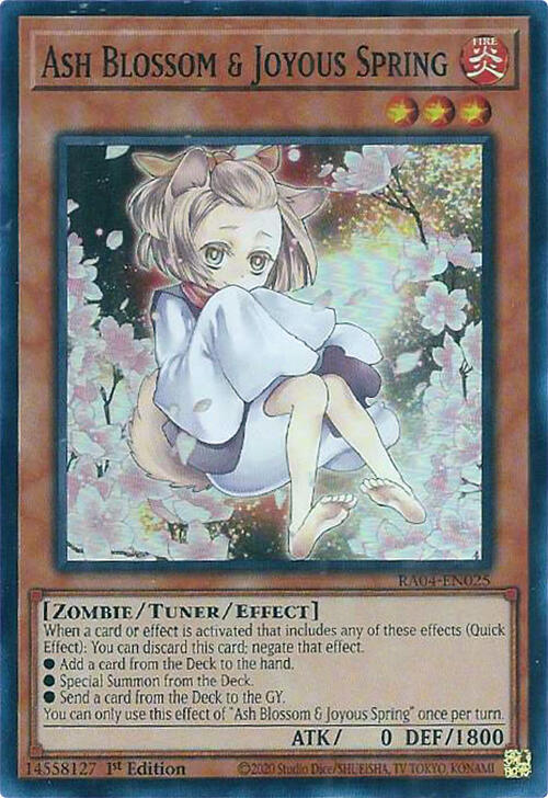 Ash Blossom & Joyous Spring (Alternate Art) RA04-EN025 Quarter Century Stampede 1st Edition