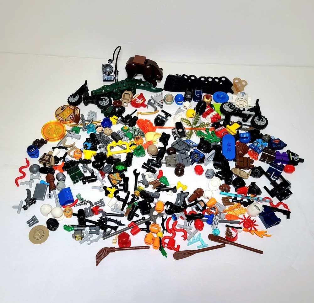 Lego Lot Assortment - Hats, Hair, Helmets, Animals, Weapons, No Blocks or Bricks Included