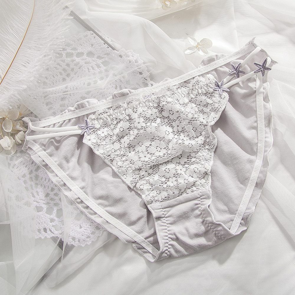 Star For Girls Cotton Flower Lace Panties Korean Women Briefs Underwear