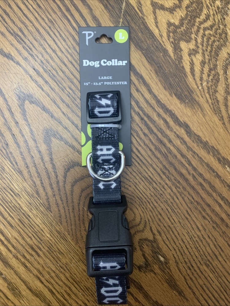 AC/DC Large Dog Pet Collar Heavy Duty Polyester Quick Release Buckle 15