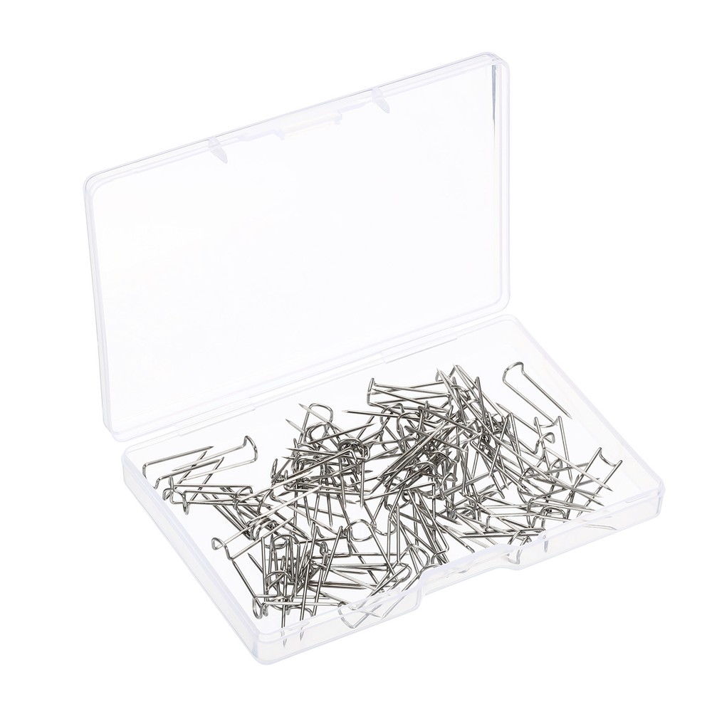 100 Silver U-Shaped Quilting Pins for Fabric Sewing and Crafting