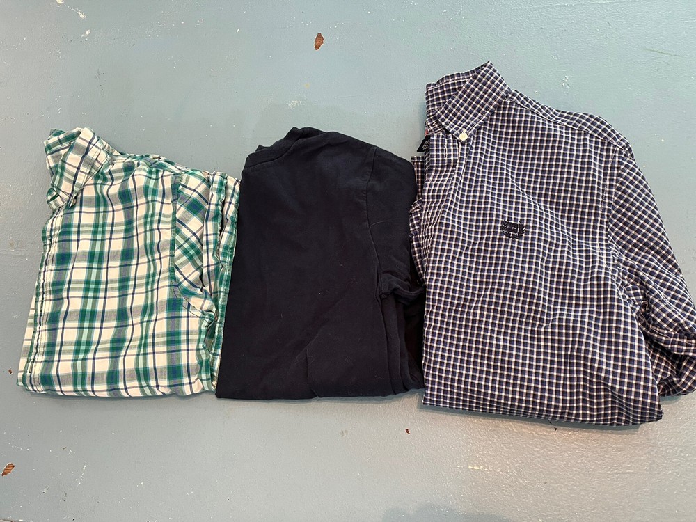 Back to School Boys Lot of 3 Long Sleeve Shirts L Large 14  Chaps Blue-image