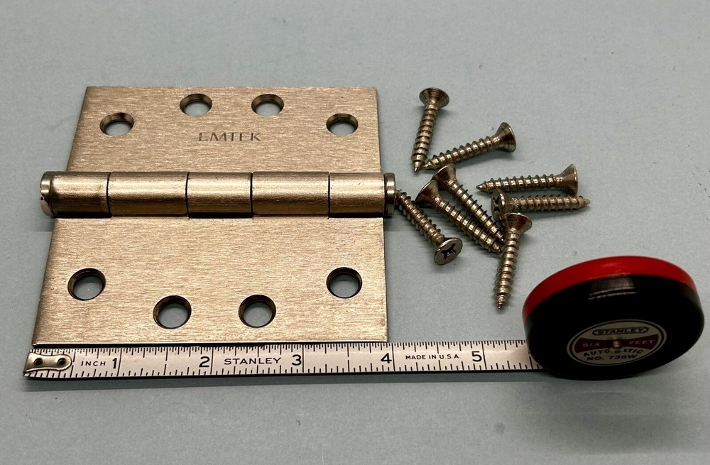 Ashley Norton Emtek 4x4 Square Satin Hinges with Screws