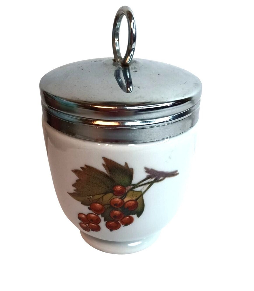 Royal Worcester Evesham Berry Peach Large Egg Coddler 3-Inch Height  