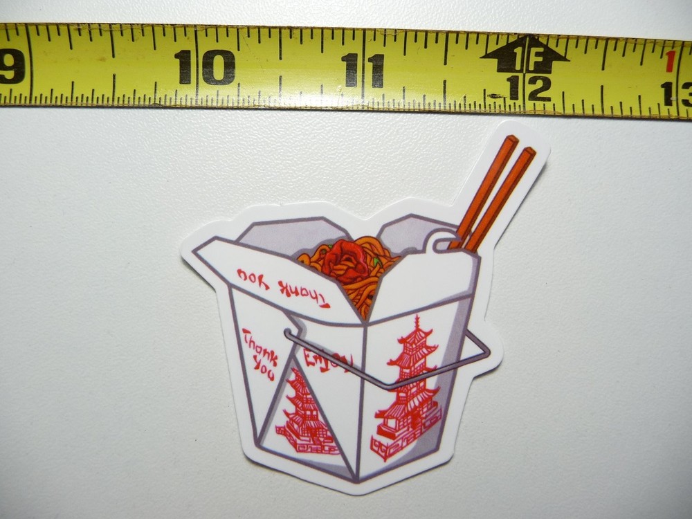 Noodles Chopsticks To Go Container Sticker for Food Truck or Restaurant