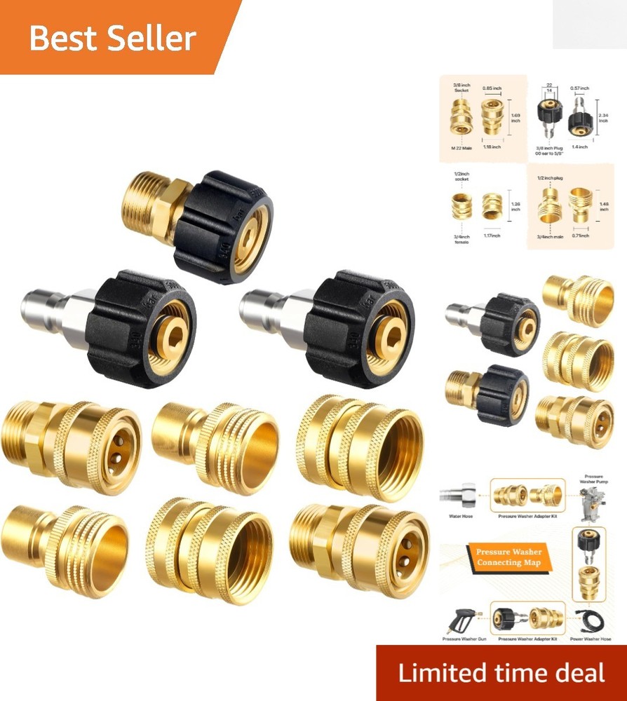 M22 14mm High-Performance Quick Disconnect Kit with 3/8 & 3/4 Connectors