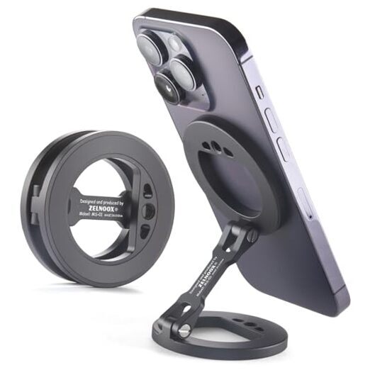 Double Magnetic Ring Phone Holder for Iron Surfaces MS-01-Black-image