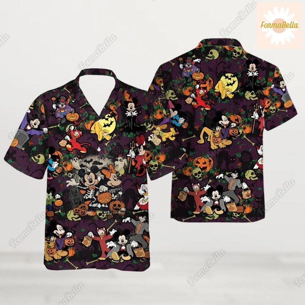 Halloween Mickey And Friends Happy 3D HAWAII SHIRT US Size Father Day Gift