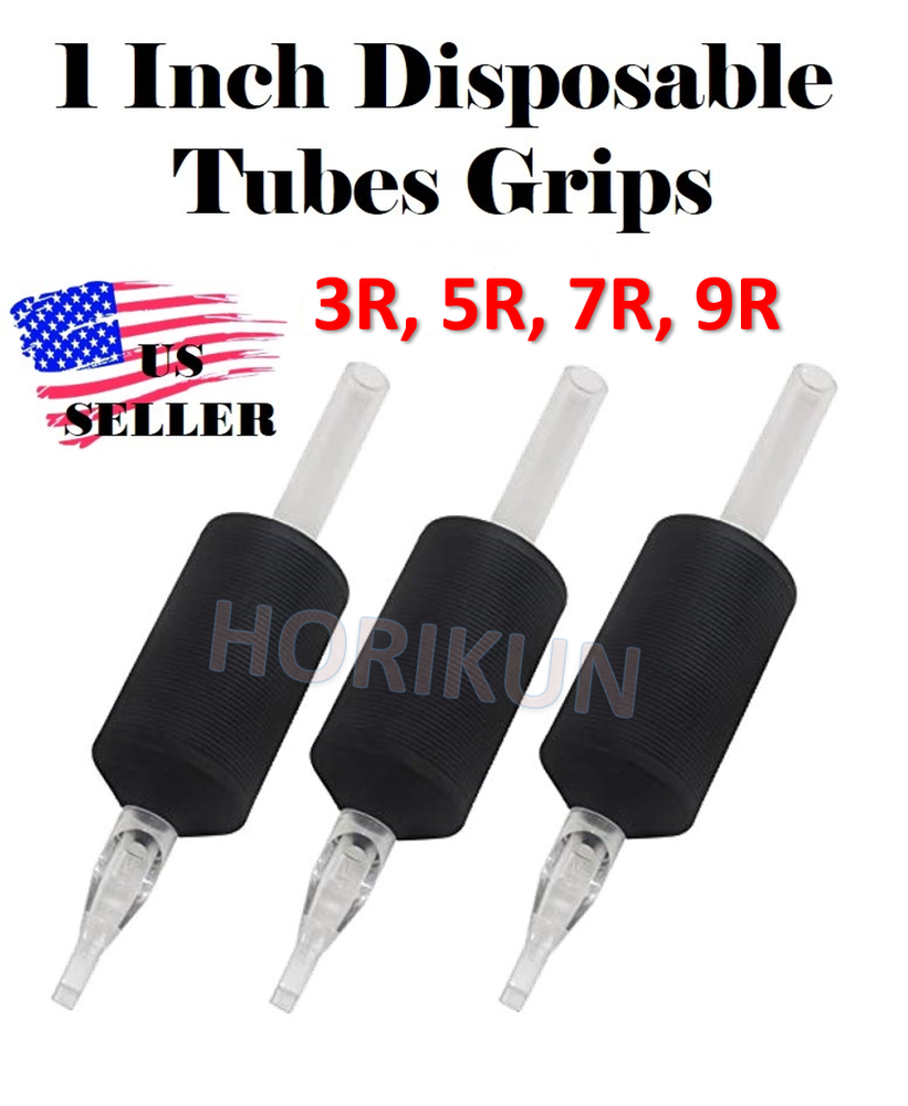 3/5/7/9 Round Tip 1 Inch 25MM Tattoo Disposable Tube and Grips Round Tip 20pcs