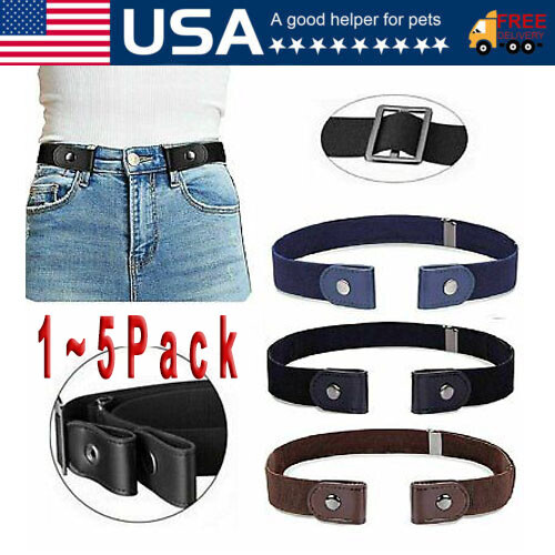 Men Women Buckle-free Elastic Invisible Waist Belt for Jeans No Bulge Hassle