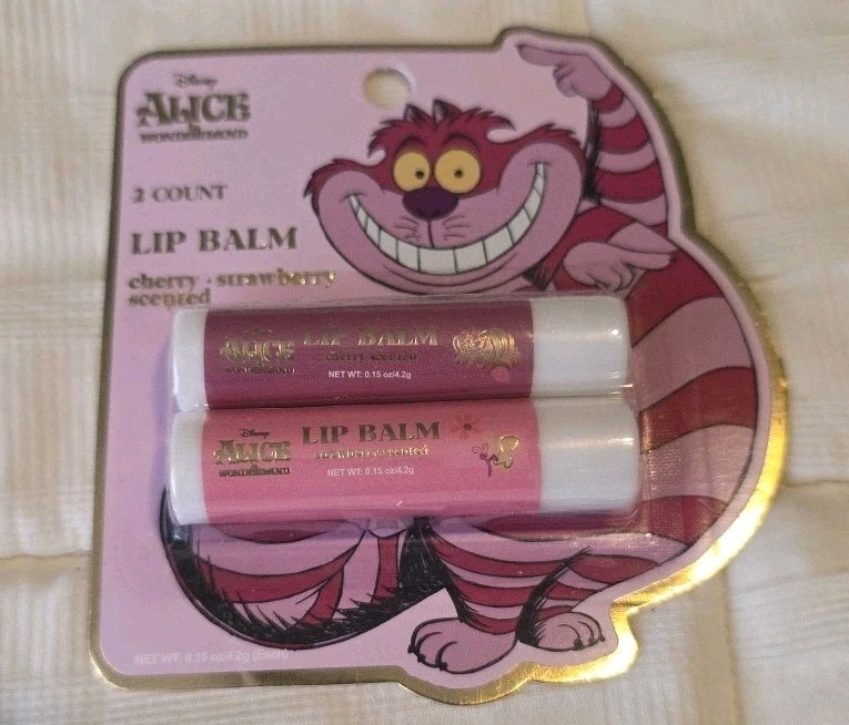 Disney Alice In Wonderland 2 count Lip Balm ~ cherry * strawberry scented