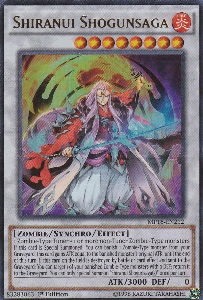 Shiranui Shogunsaga MP16-EN212 Ultra Rare 1st Edition NM 2016 Mega Tins