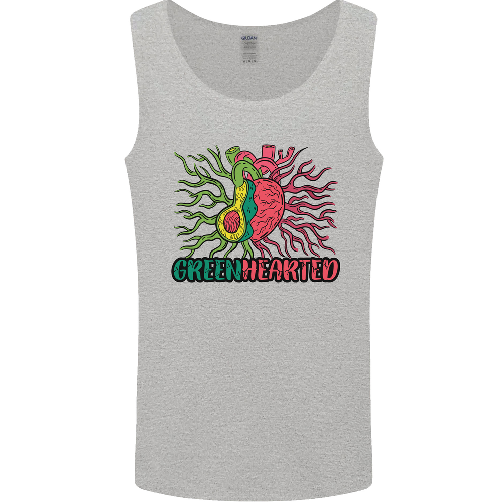 Healthy Green Hearted Avocado Funny Health Mens Vest Tank Top