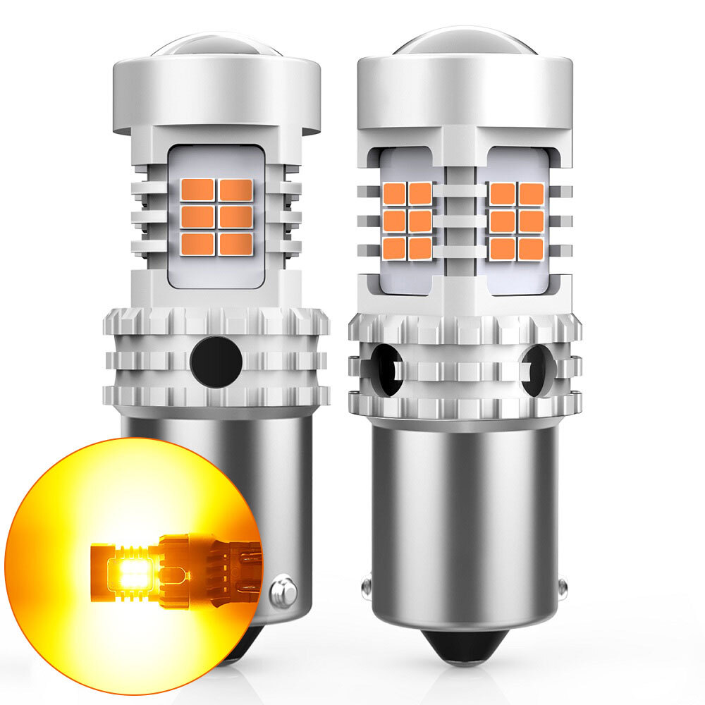 CANBUS BAU15S 7507 PY21W 1156PY AMBER LED TURN SIGNAL LIGHT BULB ERROR FREE