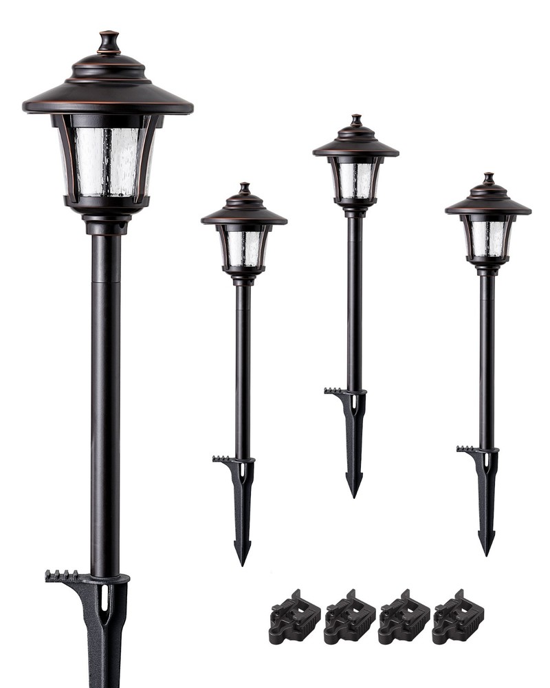 EDISHINE Low Voltage Pathway Lights 12V 4 Pack, Warm White 3000K, Easy Install