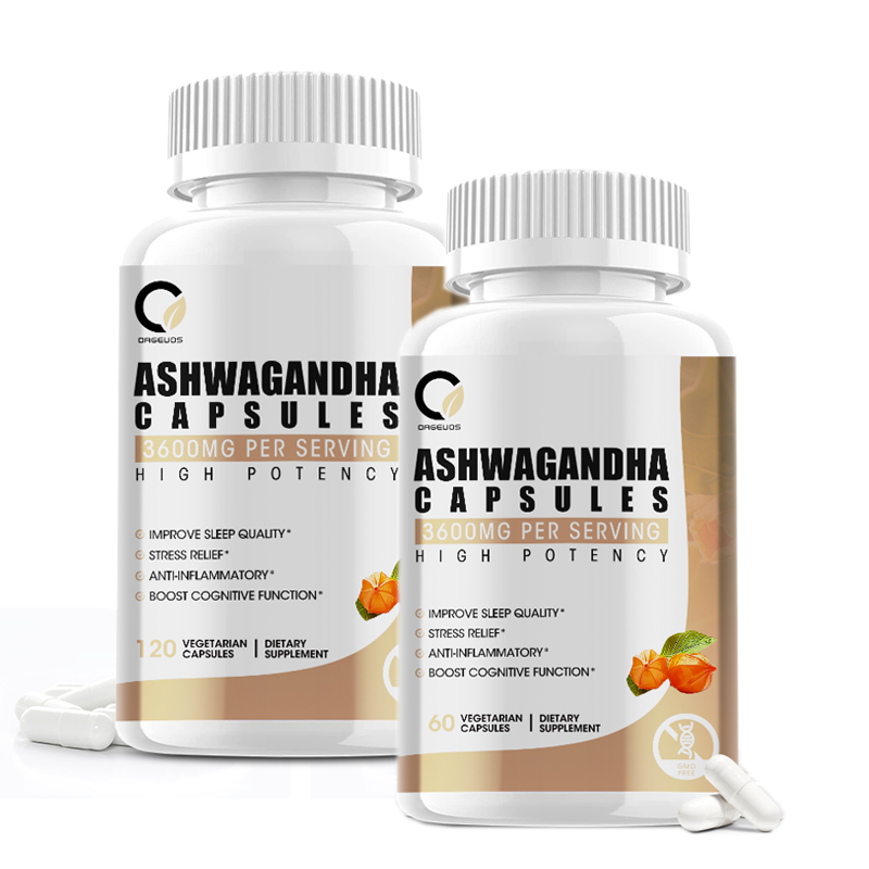 60/120 Pills Ashwagandha Capsules 1300mg Supplement w/ Black Pepper Extract