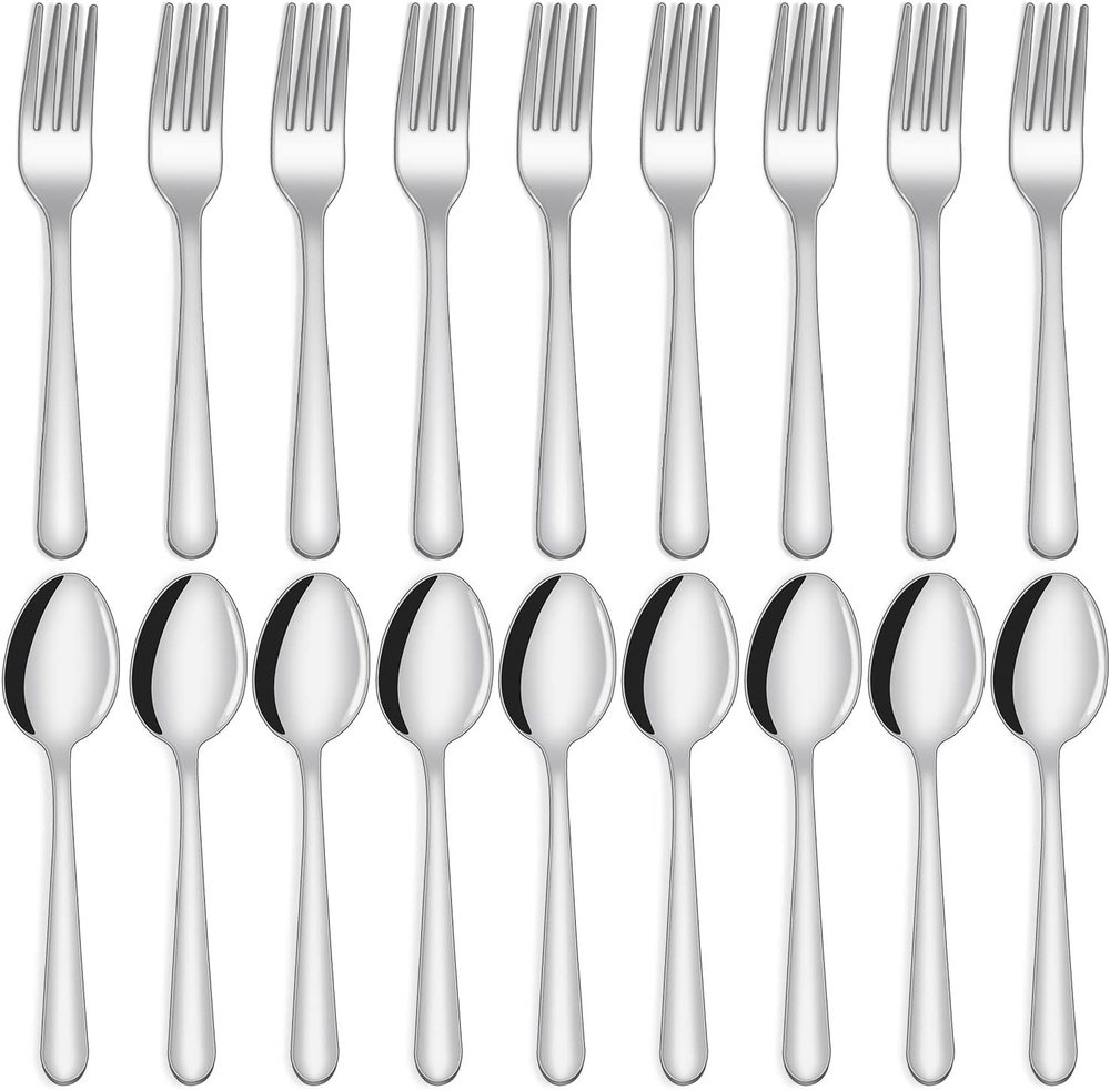 24-Piece Stainless Steel Forks and Spoons Set by Unokit - Food Grade Flatware