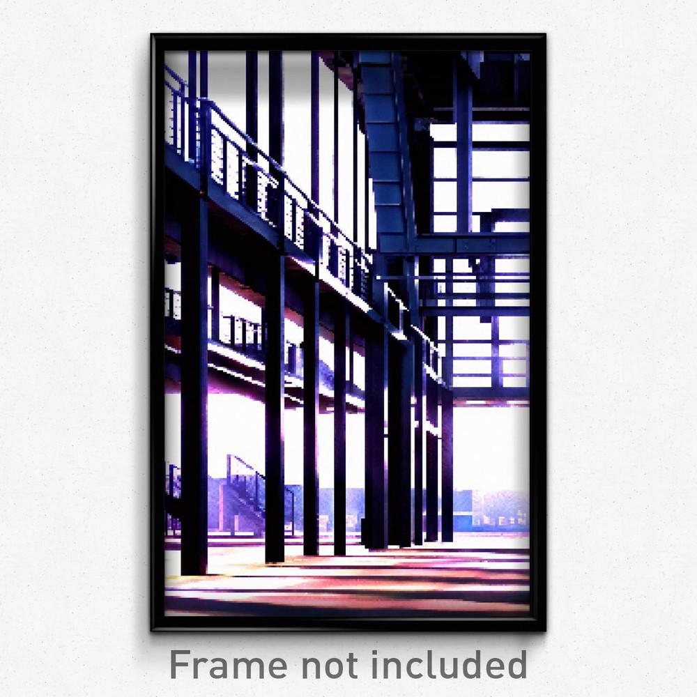 Pixel Art Poster - Steel High School (8 Bit Psychedelic Trippy Video Game Print)