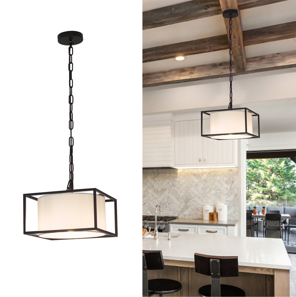 Modern Ceiling Light with Acrylic Shade Black, Industrial Close to Ceiling Light
