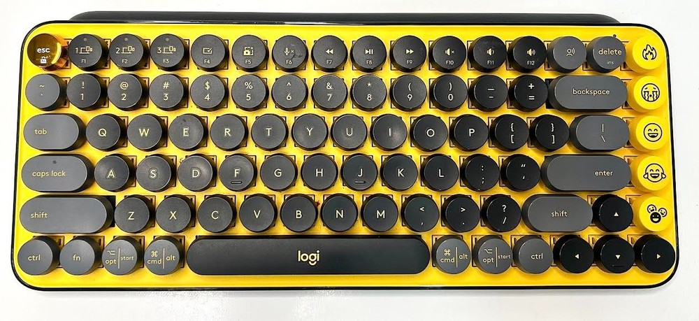 Logitech Pop Keys Wireless Mechanical Keyboard with Brown Switches in Yellow and Black
