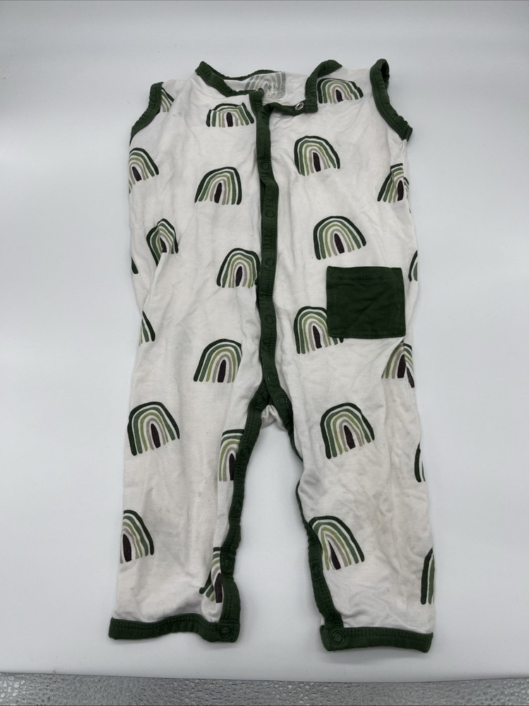 Kyte Baby Bamboo Sleeveless romper 18-24 months, green Rainbows