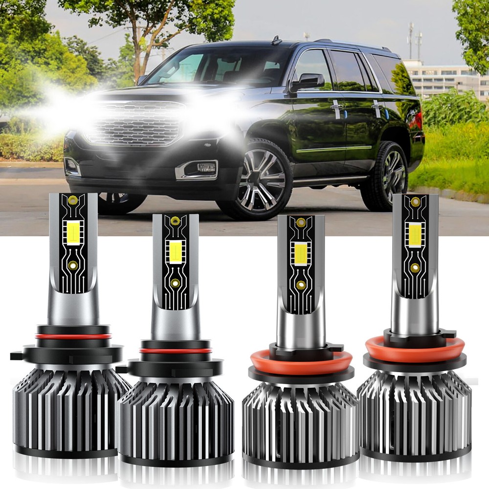 For GMC Yukon 2015-2019 9005+H11 LED Headlight Combo High Low Beam Bulbs Kit