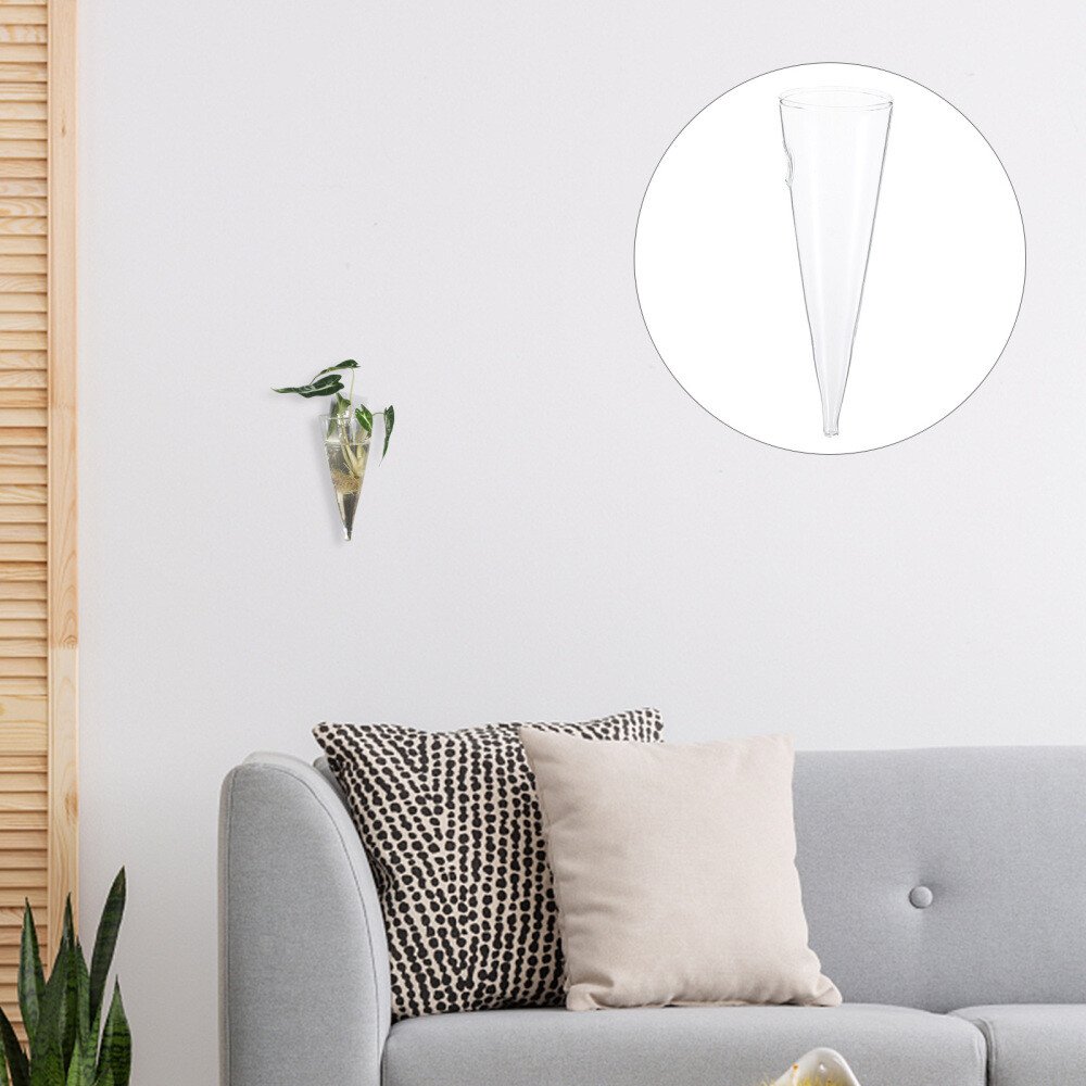 2-Piece Glass Hanging Vase for Flower Propagation Wall Decor  