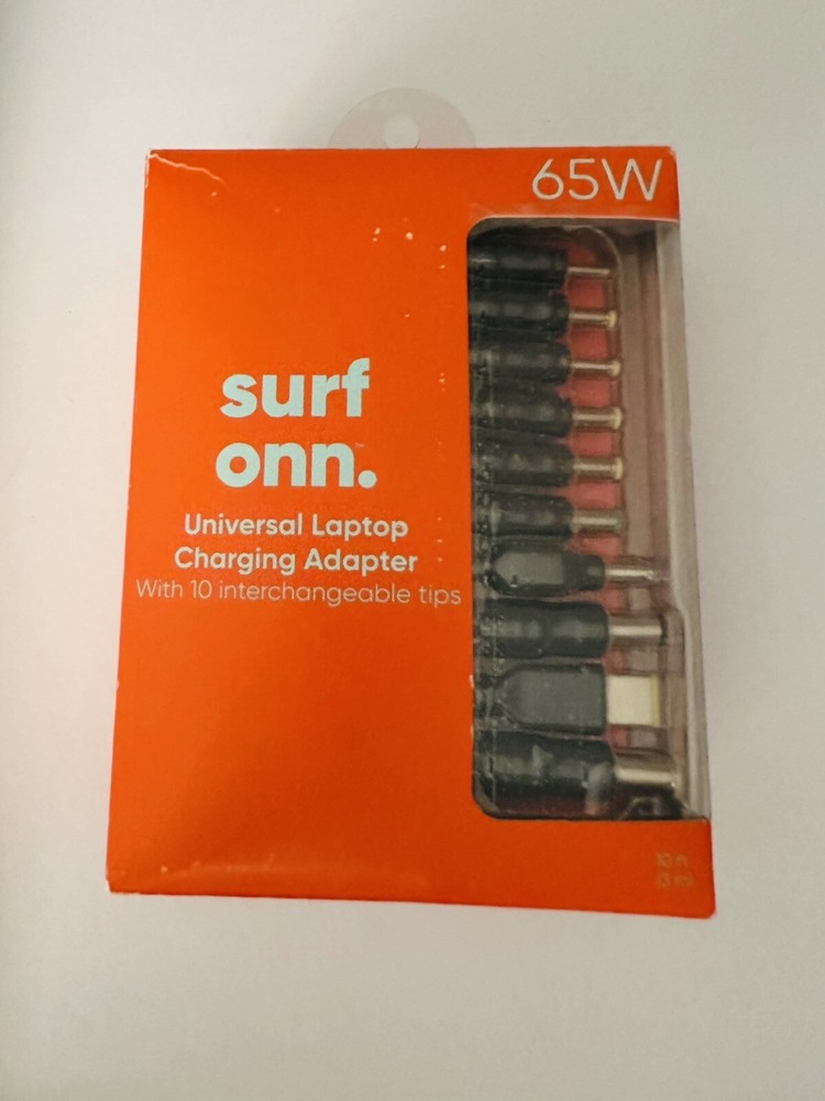 ONN ADS-65QI-19A-2 65W Universal Laptop Charger with 10 Interchangable Tips