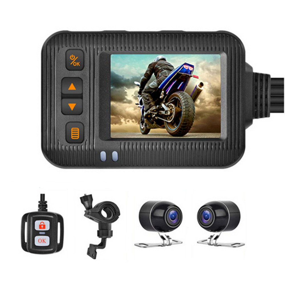 HD Motorcycle DVR Dual Lens Front Rear Waterproof Dash Cam Video Recorder
