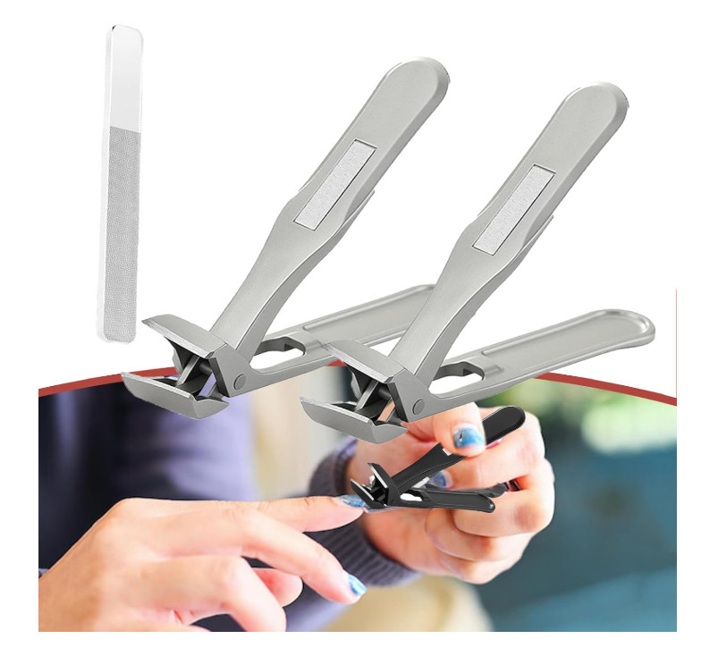 Wide Jaw Eagle Beak Beveled Nail Clippers,Anti-Splash Slanted Clipper Set