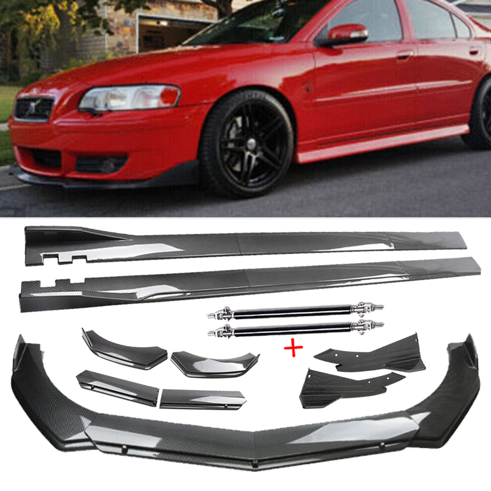 Carbon Fiber Front Bumper Lip Chin Spoiler For Volvo S40 S60 S70 S80 Side Skirt