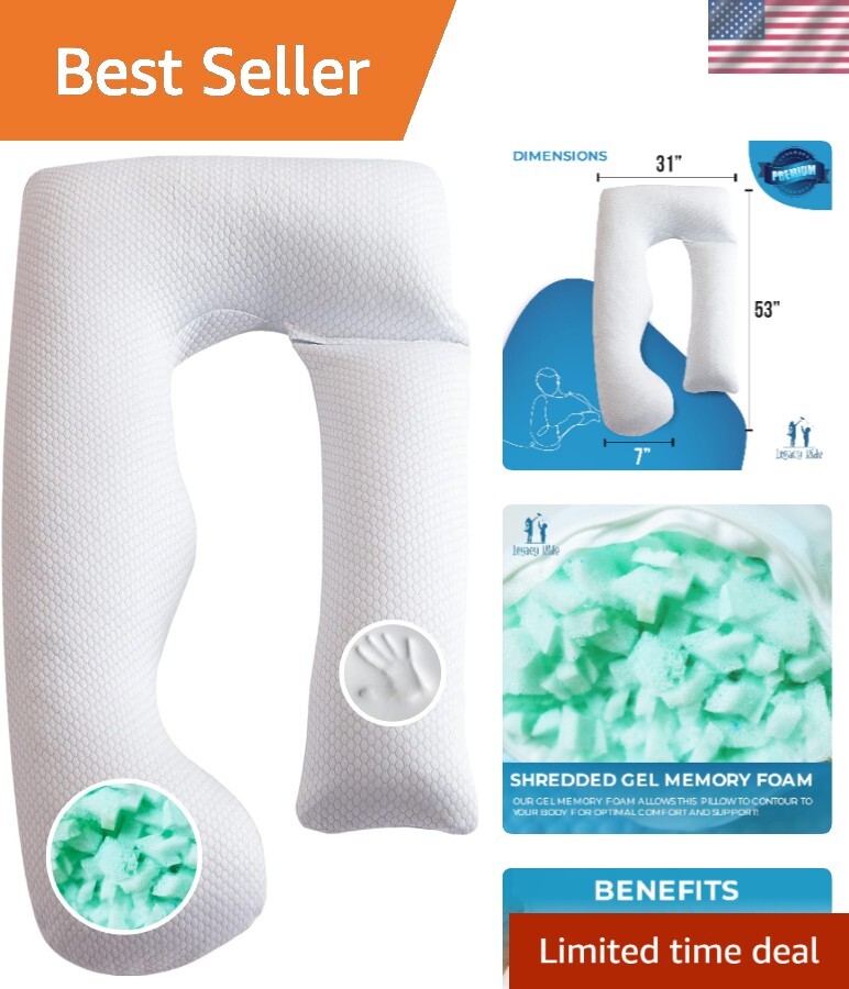 Cooling Gel Memory Foam Pregnancy Pillow U-Shaped Adjustable Support for Maternity Comfort  