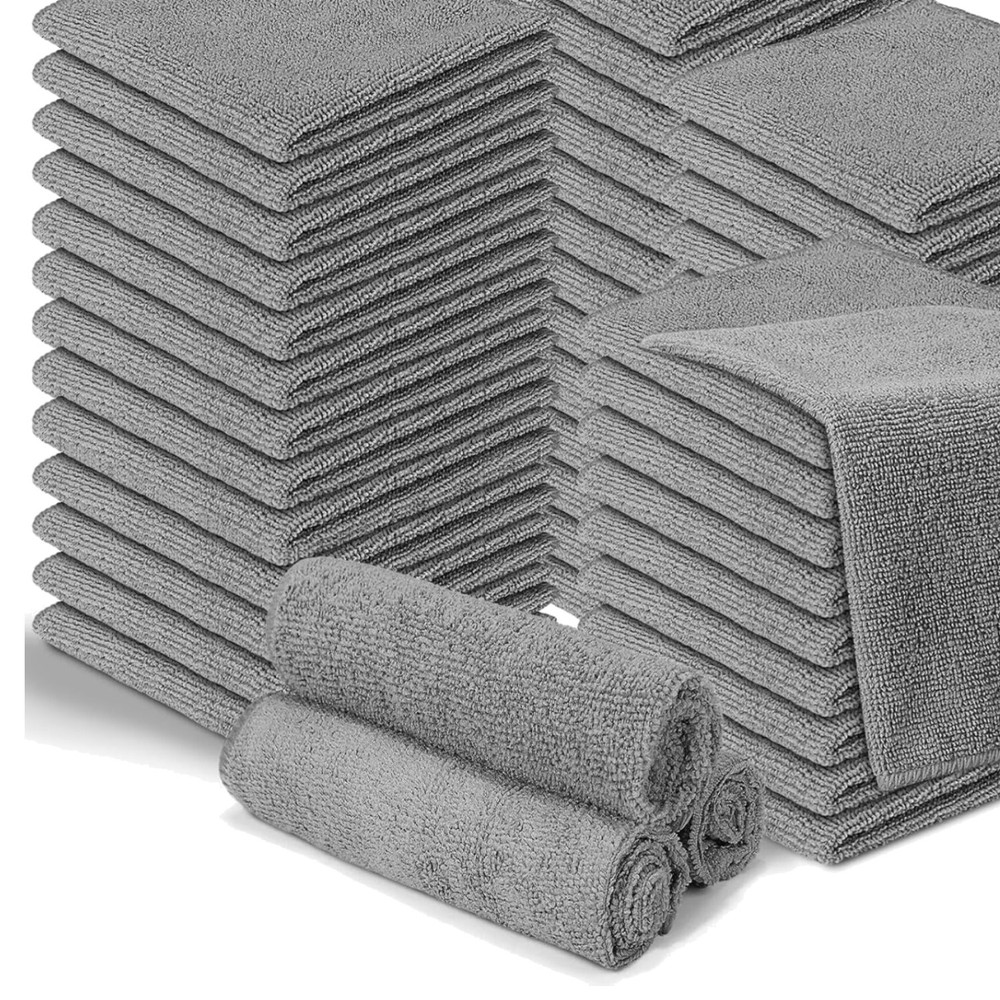 Gray Microfiber Towels 200-Pack for Home and Office Cleaning